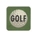 Golf Ball Drink Coaster Cork Back Square Coaster Retro Green - Tejas Country Club