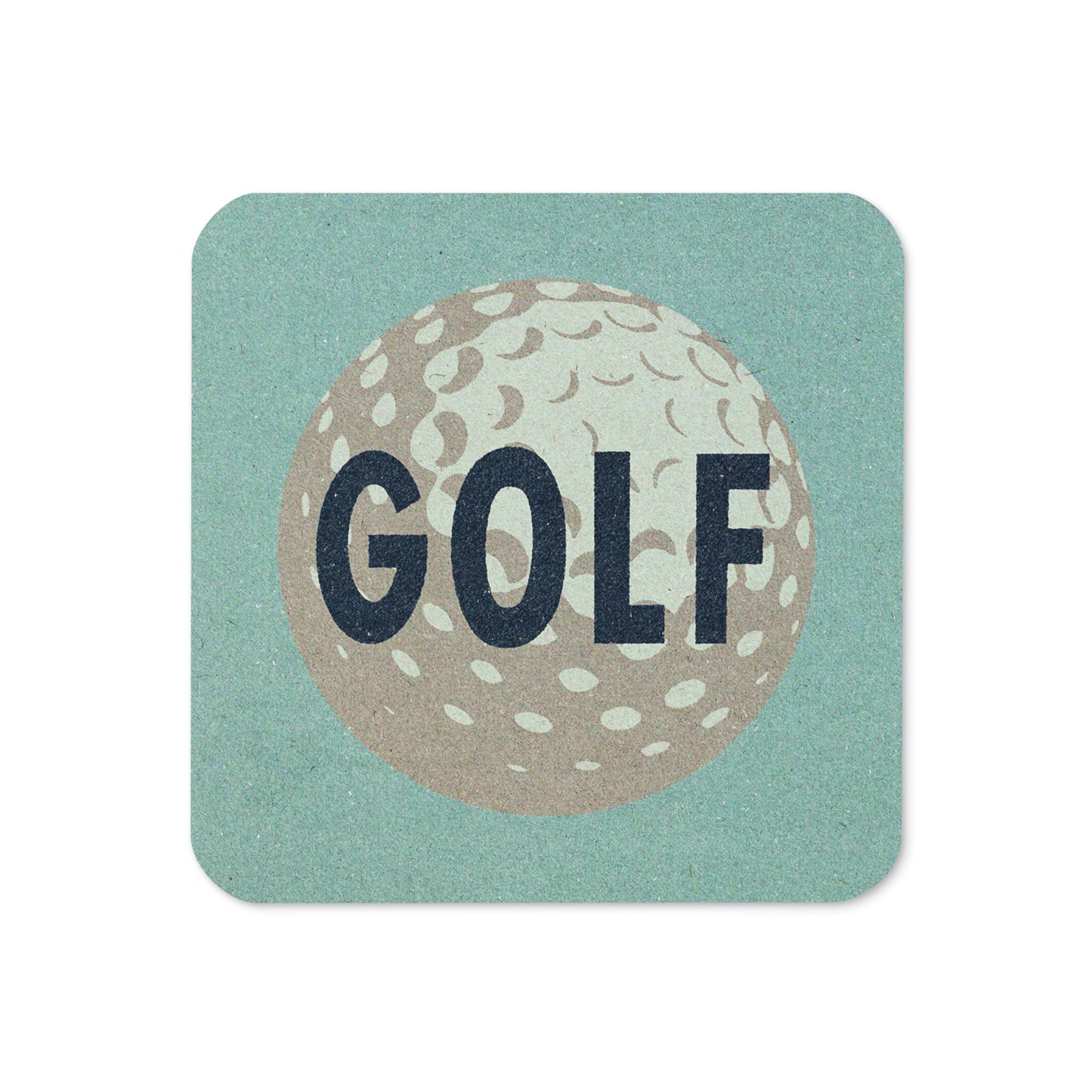 Golf Drink Coaster Cork Back Square Coaster Dusty Blue