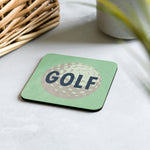 Golf Ball Drink Coaster Cork Back Square Coaster Mint Green - Tejas Country Club