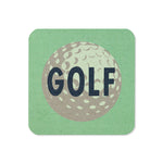 Golf Ball Drink Coaster Cork Back Square Coaster Mint Green - Tejas Country Club