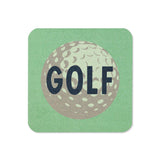 Golf Ball Drink Coaster Cork Back Square Coaster Mint Green - Tejas Country Club
