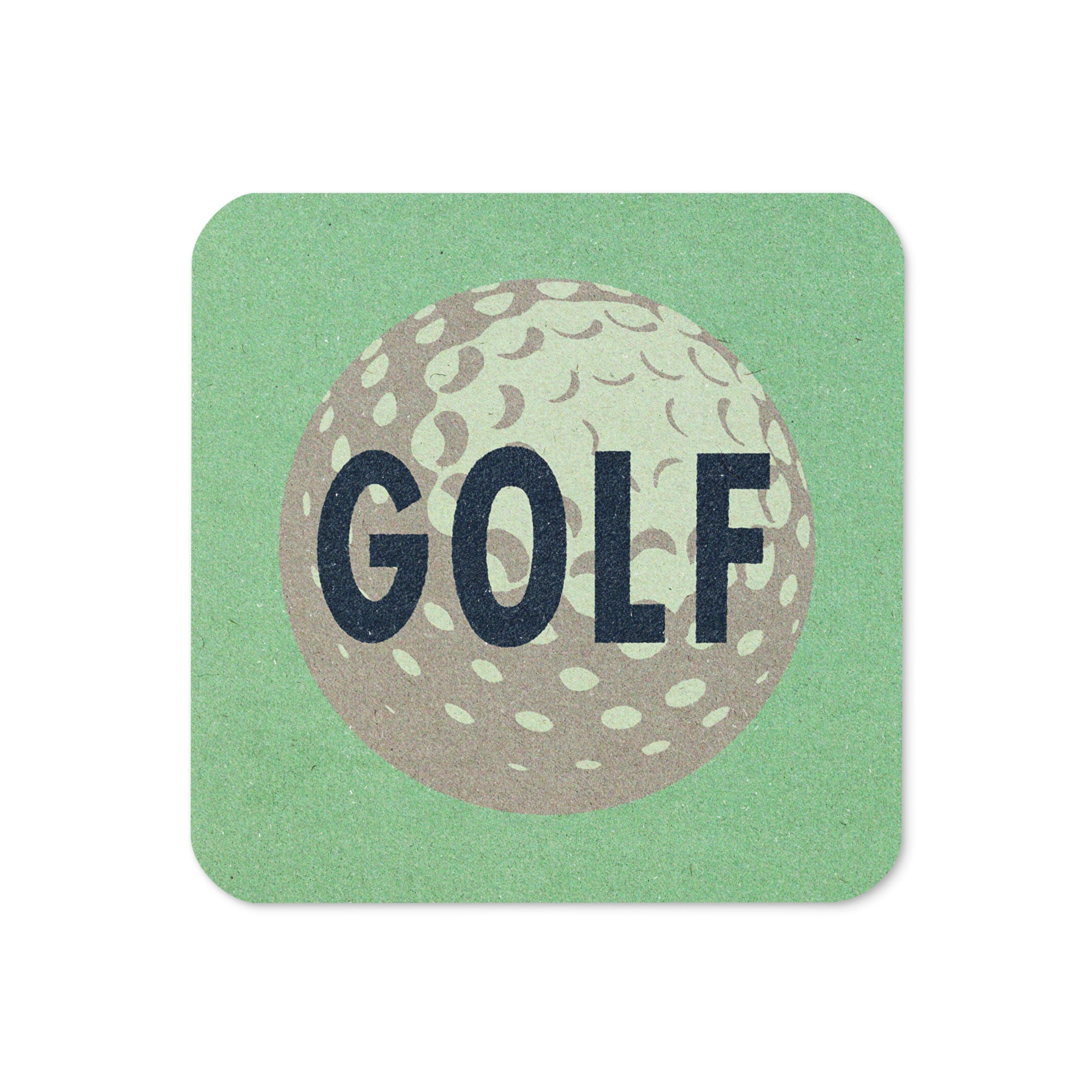 Golf Ball Drink Coaster Cork Back Square Coaster Mint Green - Tejas Country Club