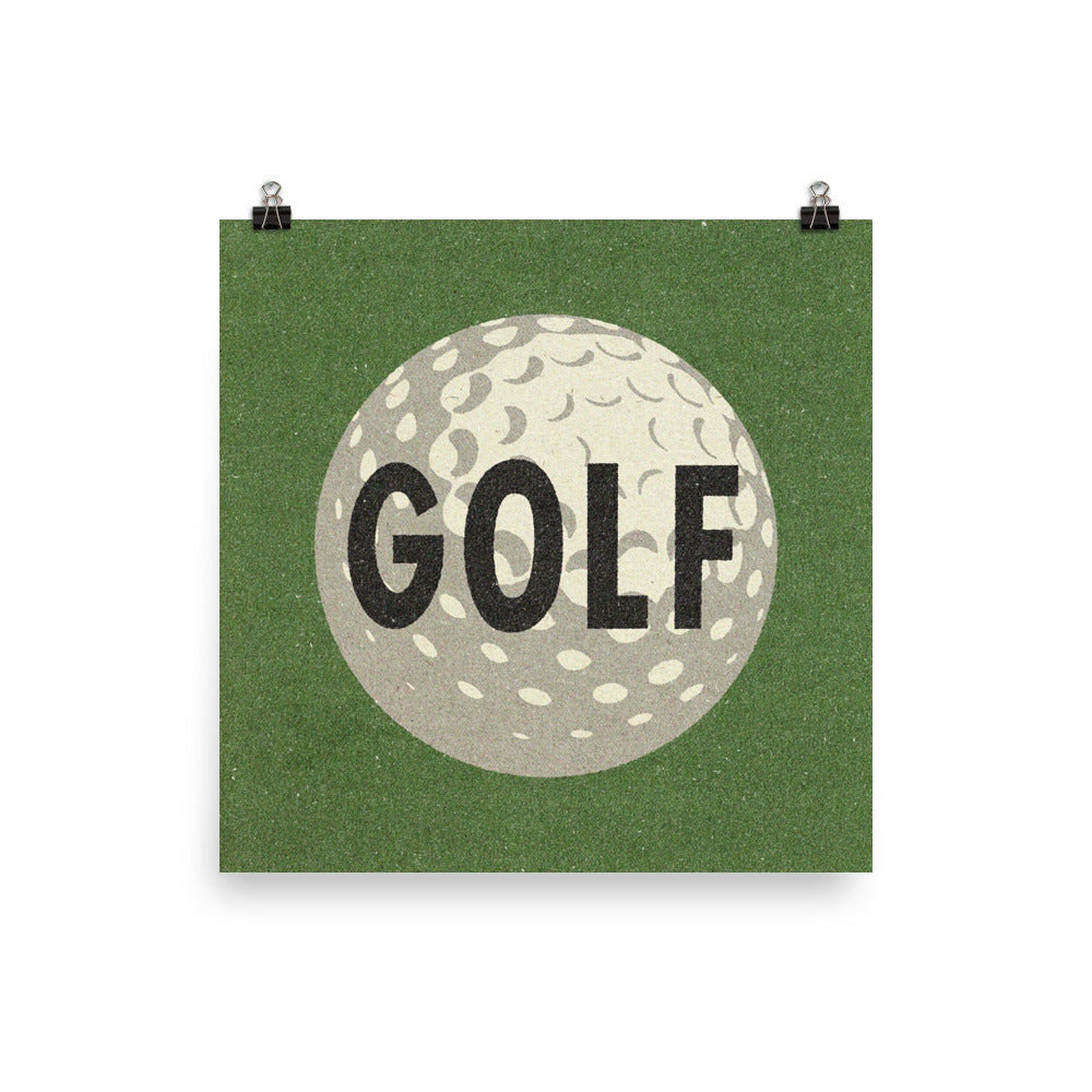 Retro Golf Ball Art Print