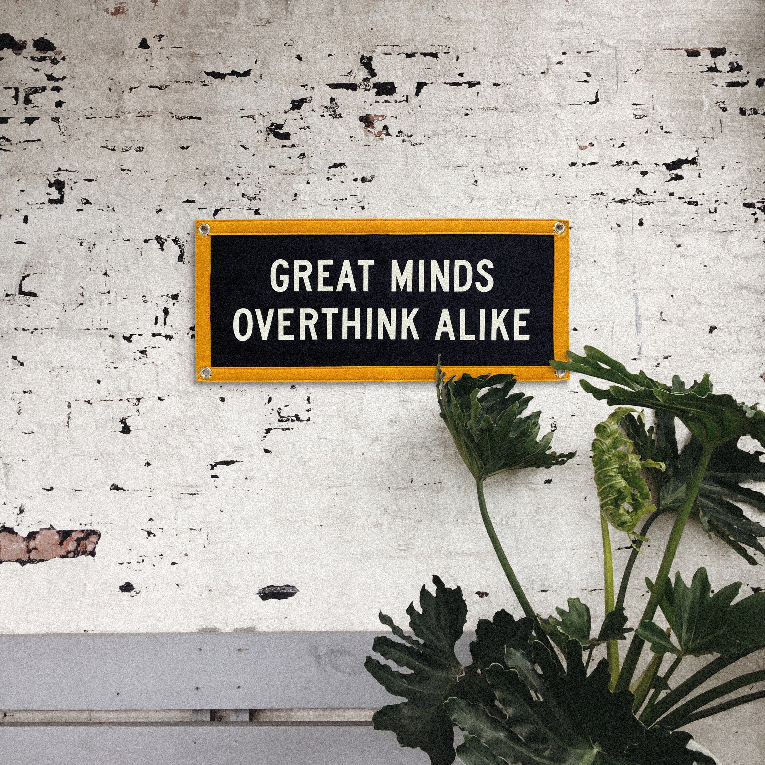 Great Minds Overthink Alike Camp Flag • Holy Smokes x Oxford Pennant - Tejas Country Club