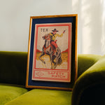 Tex Cowboy Vintage Matchbook Art Print - Tejas Country Club